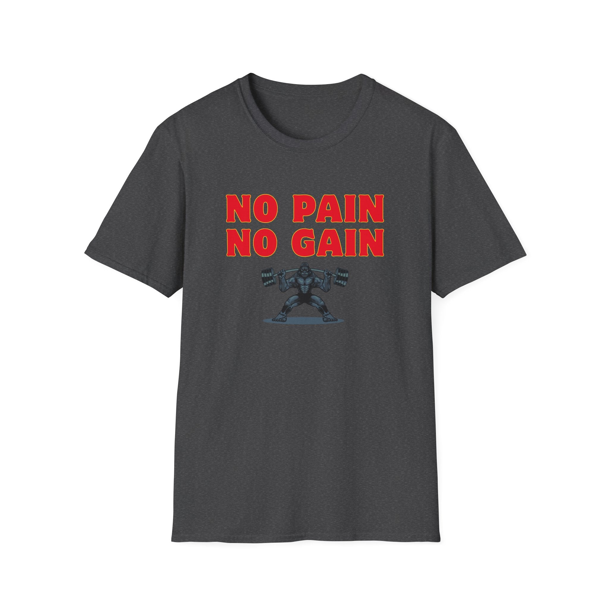 No Pain No Gain Weightlifting T-Shirt – Motivational Gym Shirt for Bodybuilders & Fitness Enthusiasts