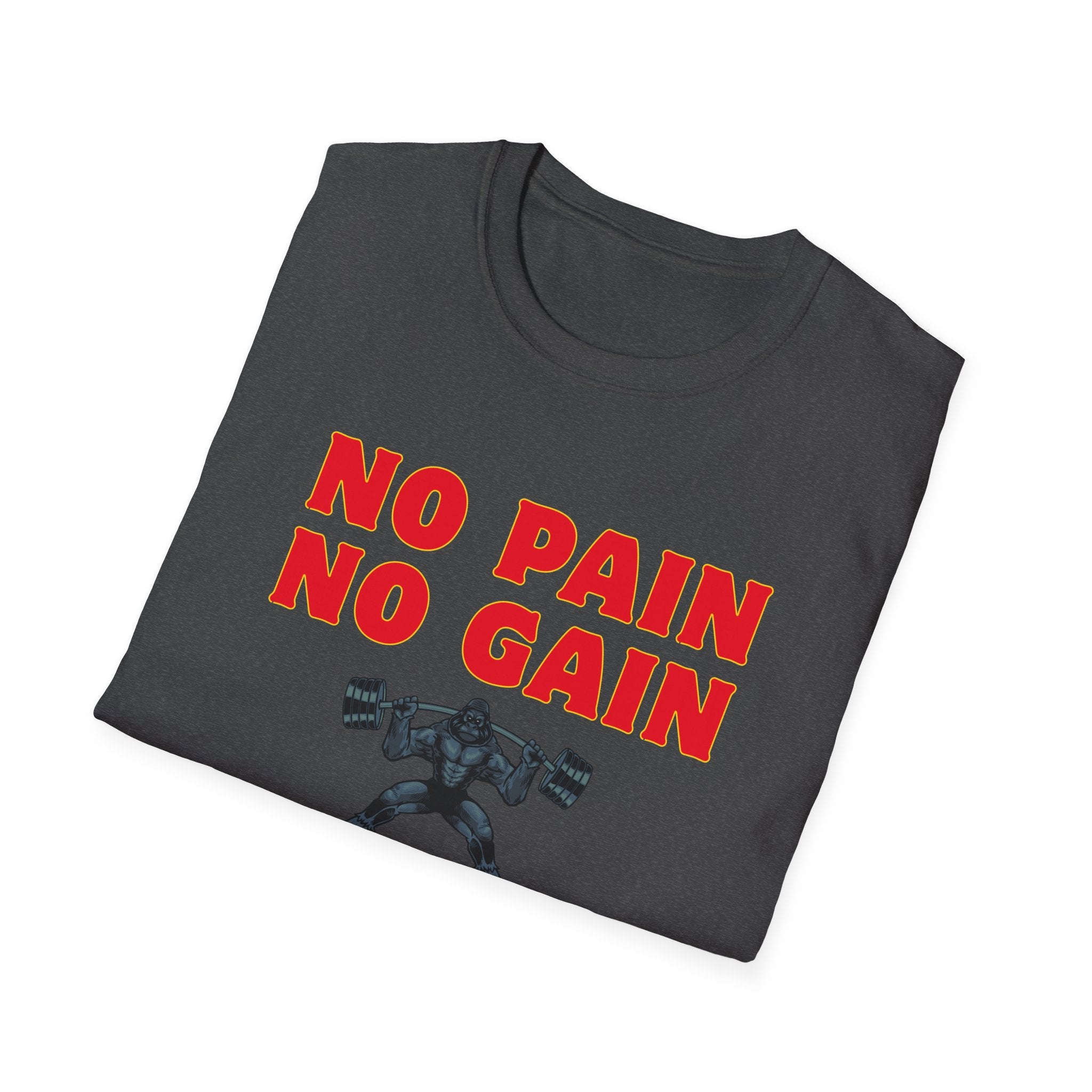 No Pain No Gain Weightlifting T-Shirt – Motivational Gym Shirt for Bodybuilders & Fitness Enthusiasts