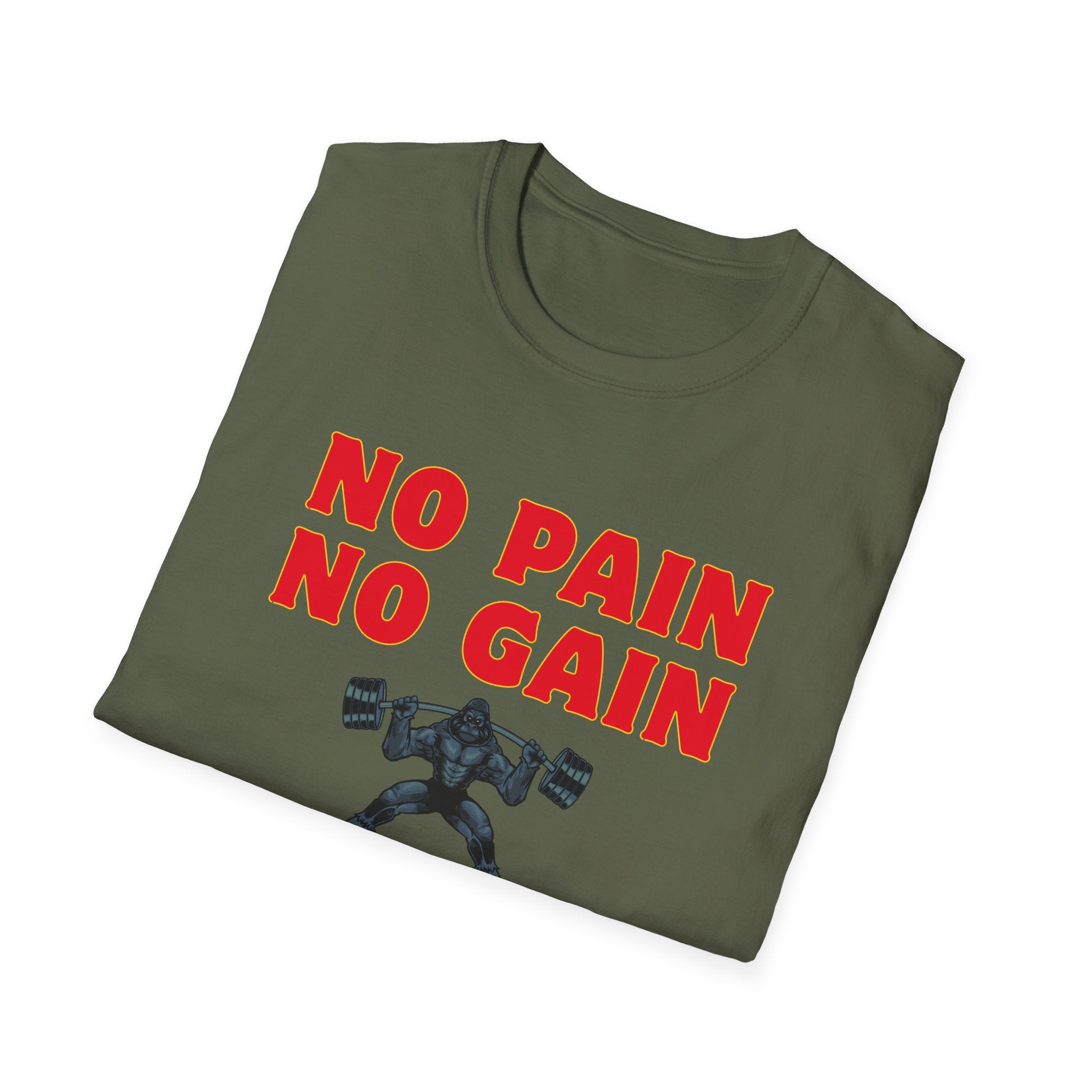 No Pain No Gain Weightlifting T-Shirt – Motivational Gym Shirt for Bodybuilders & Fitness Enthusiasts