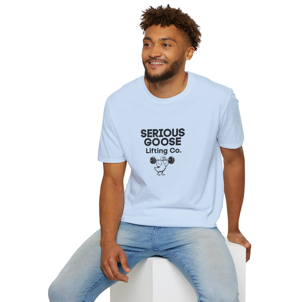 Funny Gym Goose T-Shirt — 'Serious Goose' Motivational Gym Humor Tee