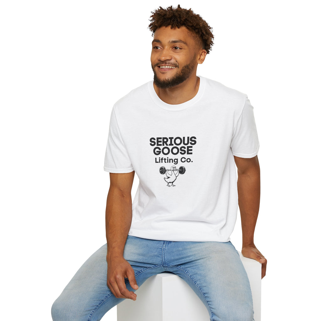 Funny Gym Goose T-Shirt — 'Serious Goose' Motivational Gym Humor Tee