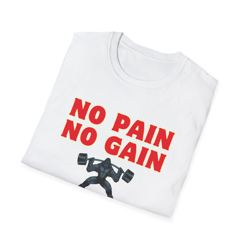 No Pain No Gain Weightlifting T-Shirt – Motivational Gym Shirt for Bodybuilders & Fitness Enthusiasts