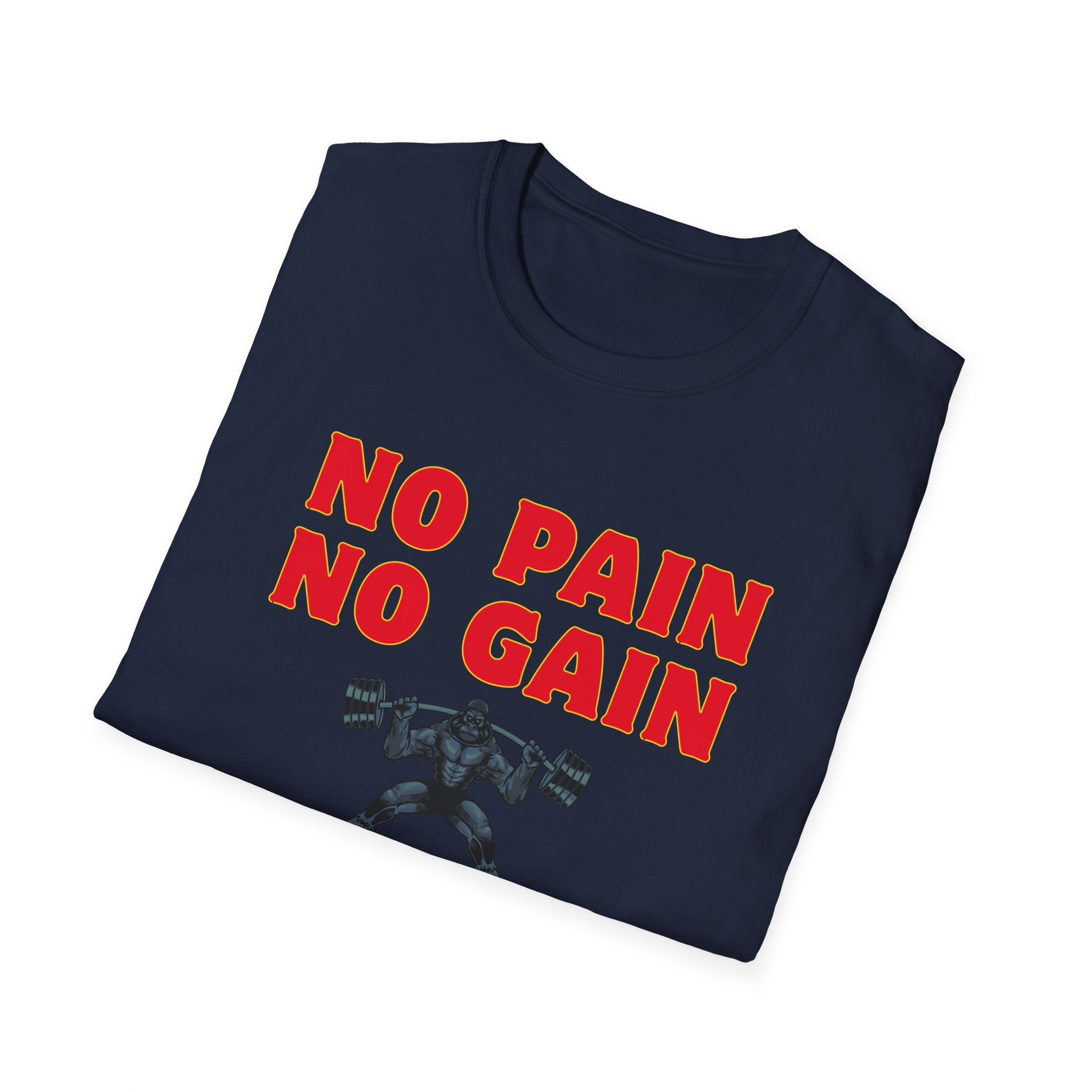 No Pain No Gain Weightlifting T-Shirt – Motivational Gym Shirt for Bodybuilders & Fitness Enthusiasts