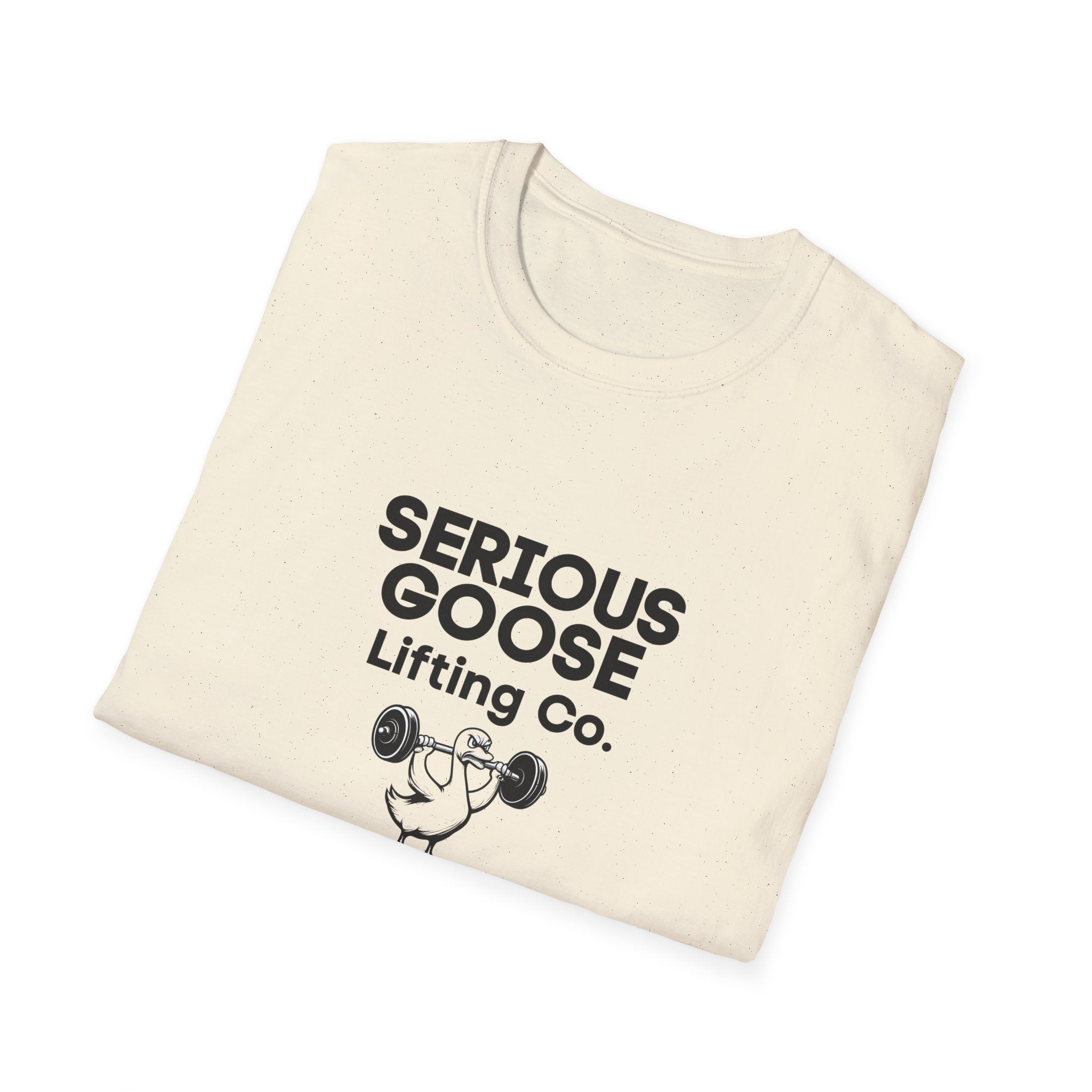 Funny Gym Goose T-Shirt — 'Serious Goose' Motivational Gym Humor Tee