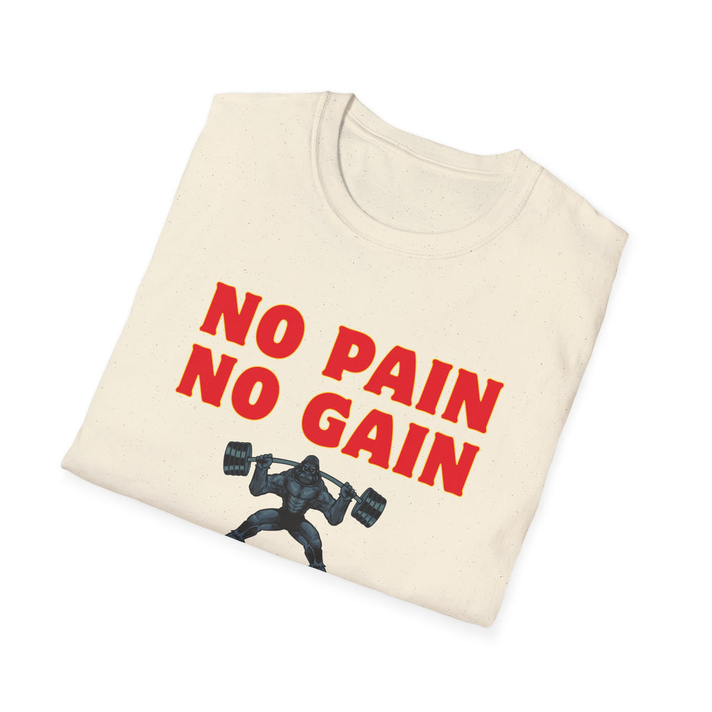 No Pain No Gain Weightlifting T-Shirt – Motivational Gym Shirt for Bodybuilders & Fitness Enthusiasts