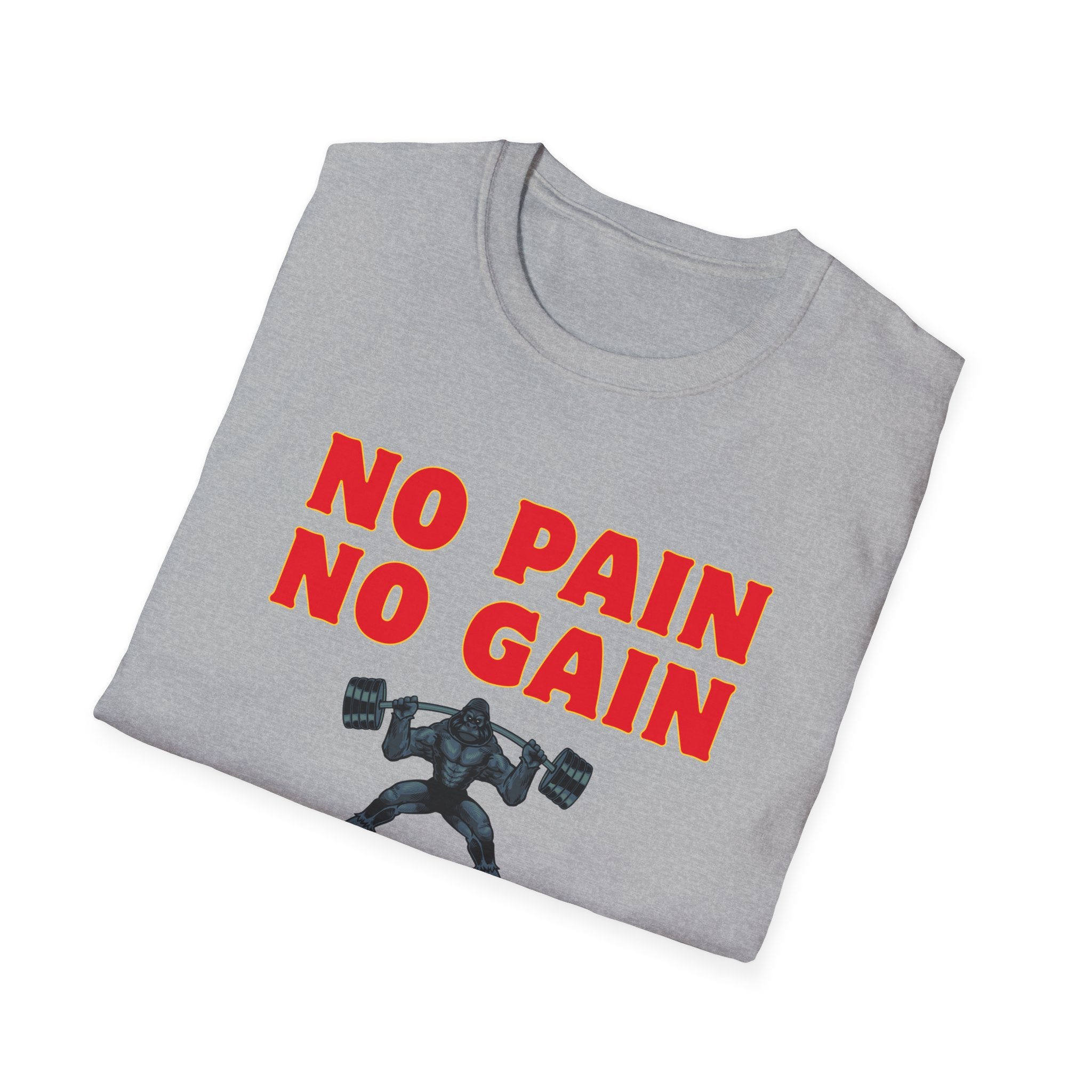 No Pain No Gain Weightlifting T-Shirt – Motivational Gym Shirt for Bodybuilders & Fitness Enthusiasts