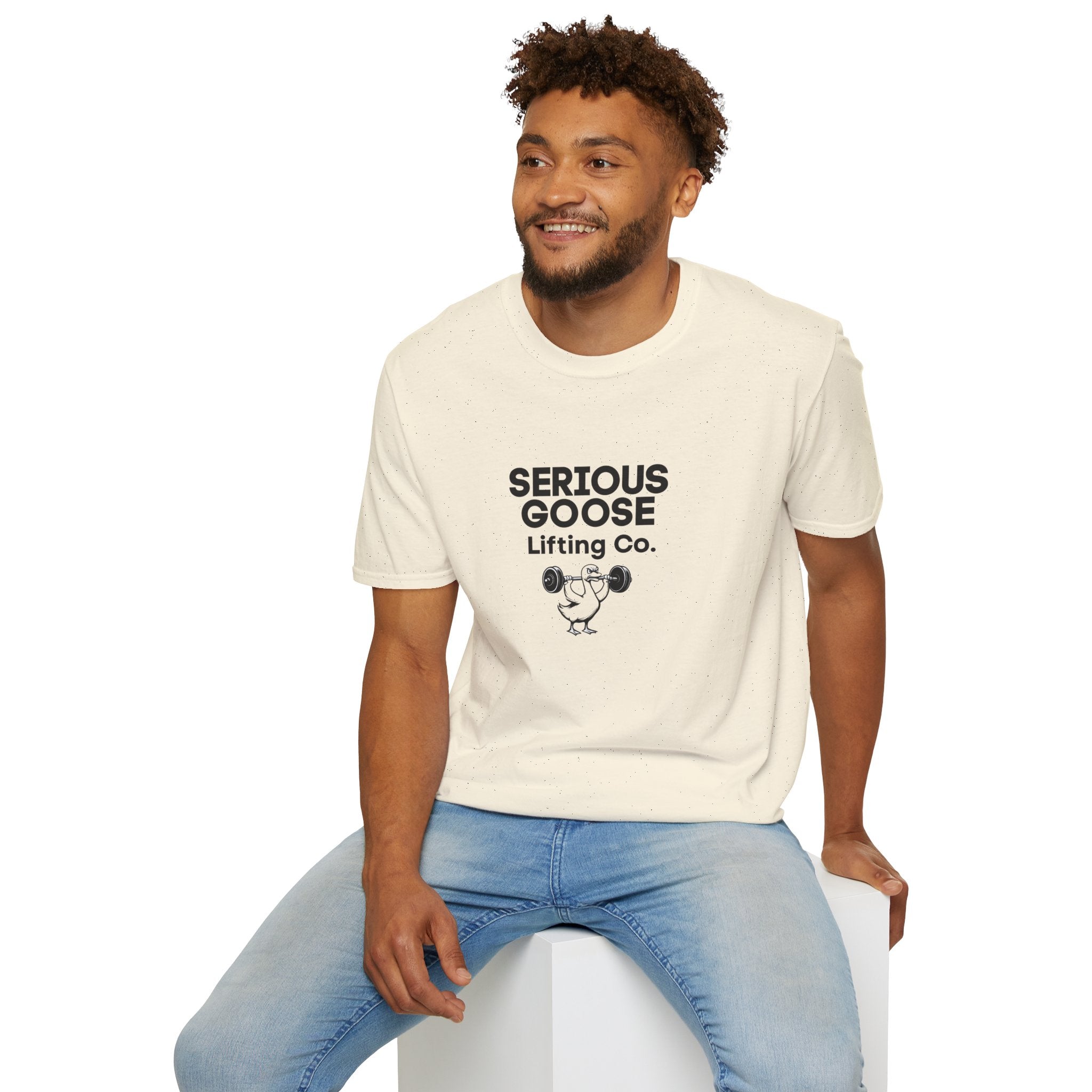 Funny Gym Goose T-Shirt — 'Serious Goose' Motivational Gym Humor Tee